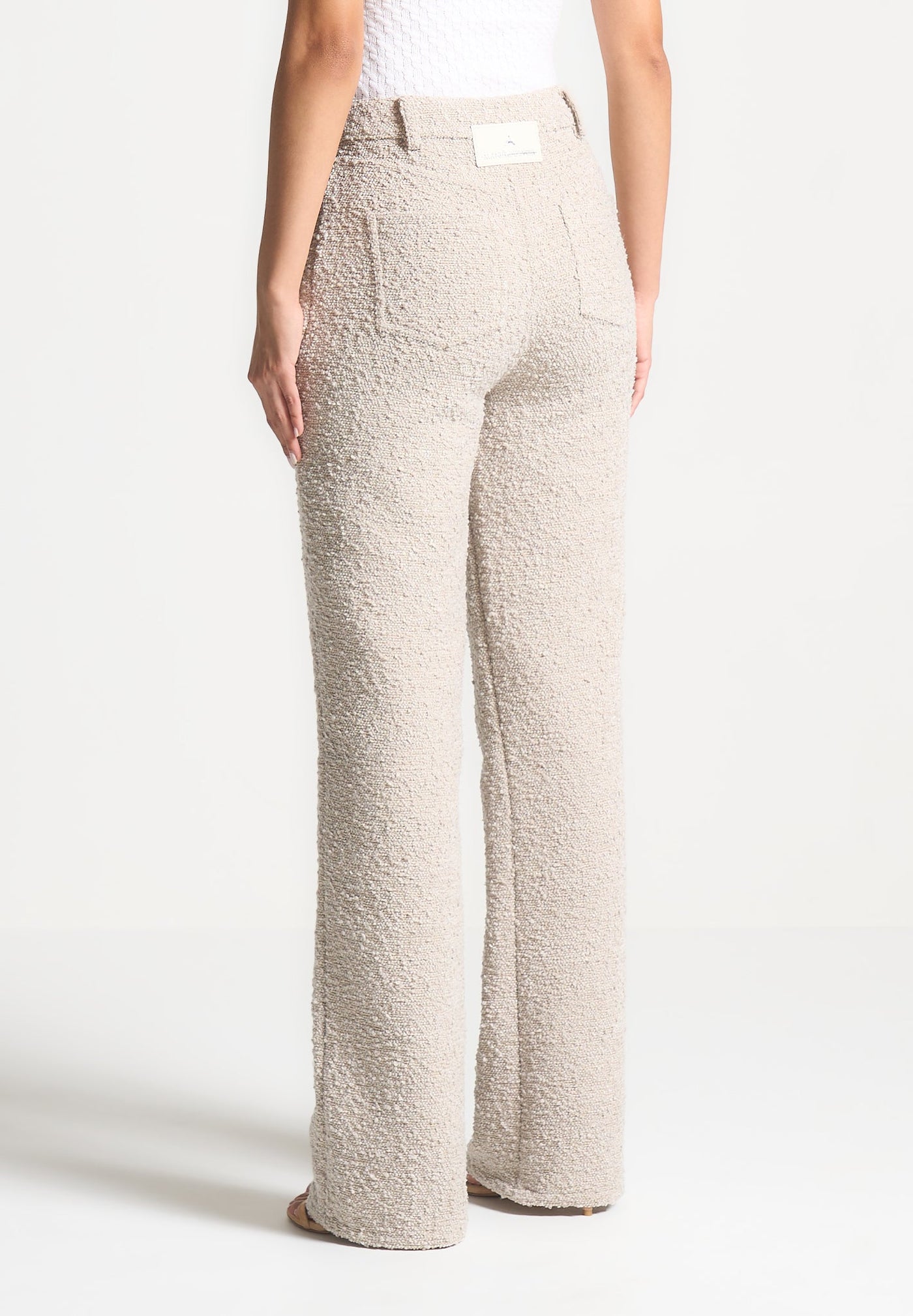 Boucle Boyfriend Trousers - Beige